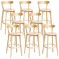 Scandinavian Rubberwood Home Stool Matte Finish Upholstered Bar Stools Wood 8 Piece Set Clearhalo 'Bar Furniture' 'Bar Stools' 'bar_stools' 'furn' 'furn_bar_stools' 'Furniture' 'furniture_bar_stools' 'Kitchen & Dining Furniture' 5006681