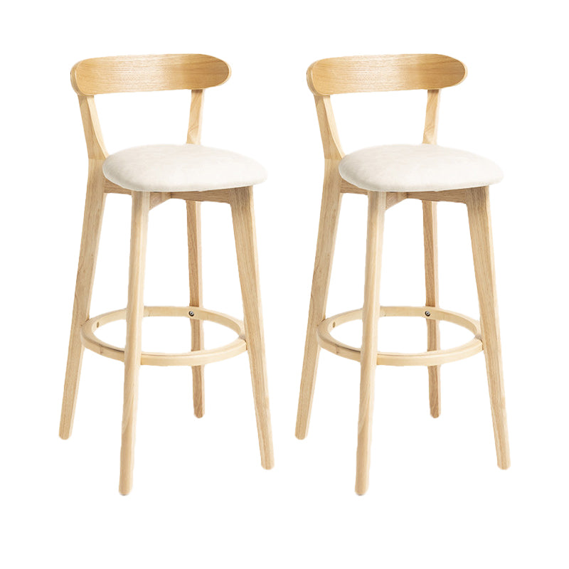 Scandinavian Rubberwood Home Stool Matte Finish Upholstered Bar Stools White 2 Piece Set Clearhalo 'Bar Furniture' 'Bar Stools' 'bar_stools' 'furn' 'furn_bar_stools' 'Furniture' 'furniture_bar_stools' 'Kitchen & Dining Furniture' 5006682