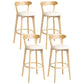 Scandinavian Rubberwood Home Stool Matte Finish Upholstered Bar Stools White 4 Piece Set Clearhalo 'Bar Furniture' 'Bar Stools' 'bar_stools' 'furn' 'furn_bar_stools' 'Furniture' 'furniture_bar_stools' 'Kitchen & Dining Furniture' 5006683