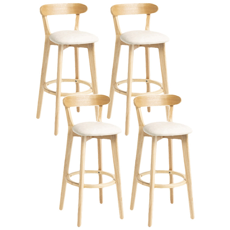 Scandinavian Rubberwood Home Stool Matte Finish Upholstered Bar Stools White 4 Piece Set Clearhalo 'Bar Furniture' 'Bar Stools' 'bar_stools' 'furn' 'furn_bar_stools' 'Furniture' 'furniture_bar_stools' 'Kitchen & Dining Furniture' 5006683