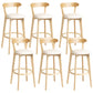 Scandinavian Rubberwood Home Stool Matte Finish Upholstered Bar Stools White 6 Piece Set Clearhalo 'Bar Furniture' 'Bar Stools' 'bar_stools' 'furn' 'furn_bar_stools' 'Furniture' 'furniture_bar_stools' 'Kitchen & Dining Furniture' 5006684