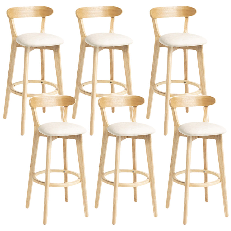 Scandinavian Rubberwood Home Stool Matte Finish Upholstered Bar Stools White 6 Piece Set Clearhalo 'Bar Furniture' 'Bar Stools' 'bar_stools' 'furn' 'furn_bar_stools' 'Furniture' 'furniture_bar_stools' 'Kitchen & Dining Furniture' 5006684