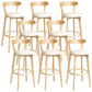 Scandinavian Rubberwood Home Stool Matte Finish Upholstered Bar Stools White 8 Piece Set Clearhalo 'Bar Furniture' 'Bar Stools' 'bar_stools' 'furn' 'furn_bar_stools' 'Furniture' 'furniture_bar_stools' 'Kitchen & Dining Furniture' 5006685