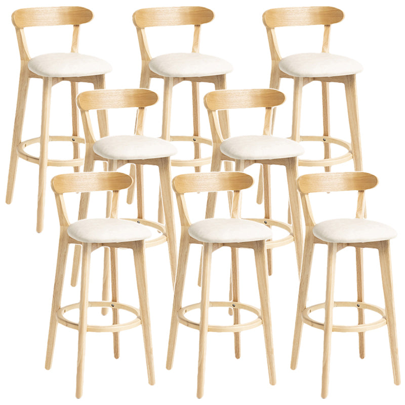 Scandinavian Rubberwood Home Stool Matte Finish Upholstered Bar Stools White 8 Piece Set Clearhalo 'Bar Furniture' 'Bar Stools' 'bar_stools' 'furn' 'furn_bar_stools' 'Furniture' 'furniture_bar_stools' 'Kitchen & Dining Furniture' 5006685