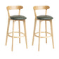 Scandinavian Rubberwood Home Stool Matte Finish Upholstered Bar Stools Dark Green 2 Piece Set Clearhalo 'Bar Furniture' 'Bar Stools' 'bar_stools' 'furn' 'furn_bar_stools' 'Furniture' 'furniture_bar_stools' 'Kitchen & Dining Furniture' 5006686
