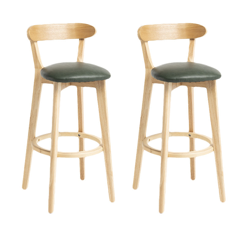 Scandinavian Rubberwood Home Stool Matte Finish Upholstered Bar Stools Dark Green 2 Piece Set Clearhalo 'Bar Furniture' 'Bar Stools' 'bar_stools' 'furn' 'furn_bar_stools' 'Furniture' 'furniture_bar_stools' 'Kitchen & Dining Furniture' 5006686