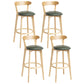 Scandinavian Rubberwood Home Stool Matte Finish Upholstered Bar Stools Dark Green 4 Piece Set Clearhalo 'Bar Furniture' 'Bar Stools' 'bar_stools' 'furn' 'furn_bar_stools' 'Furniture' 'furniture_bar_stools' 'Kitchen & Dining Furniture' 5006687