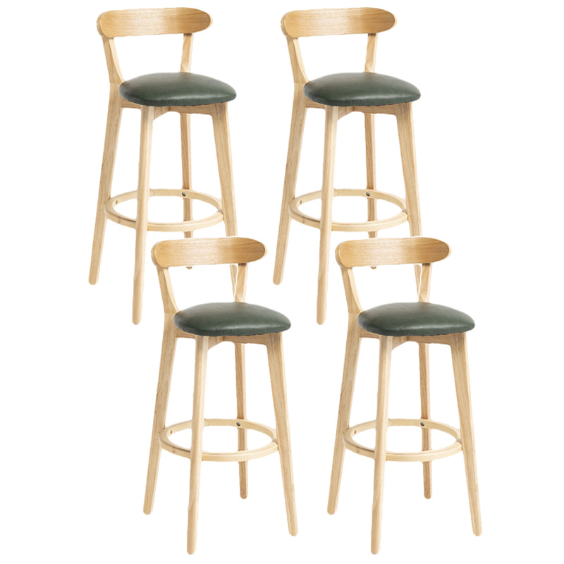 Scandinavian Rubberwood Home Stool Matte Finish Upholstered Bar Stools Dark Green 4 Piece Set Clearhalo 'Bar Furniture' 'Bar Stools' 'bar_stools' 'furn' 'furn_bar_stools' 'Furniture' 'furniture_bar_stools' 'Kitchen & Dining Furniture' 5006687