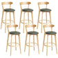 Scandinavian Rubberwood Home Stool Matte Finish Upholstered Bar Stools Dark Green 6 Piece Set Clearhalo 'Bar Furniture' 'Bar Stools' 'bar_stools' 'furn' 'furn_bar_stools' 'Furniture' 'furniture_bar_stools' 'Kitchen & Dining Furniture' 5006688