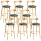 Scandinavian Rubberwood Home Stool Matte Finish Upholstered Bar Stools Dark Green 8 Piece Set Clearhalo 'Bar Furniture' 'Bar Stools' 'bar_stools' 'furn' 'furn_bar_stools' 'Furniture' 'furniture_bar_stools' 'Kitchen & Dining Furniture' 5006689