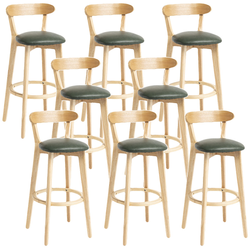 Scandinavian Rubberwood Home Stool Matte Finish Upholstered Bar Stools Dark Green 8 Piece Set Clearhalo 'Bar Furniture' 'Bar Stools' 'bar_stools' 'furn' 'furn_bar_stools' 'Furniture' 'furniture_bar_stools' 'Kitchen & Dining Furniture' 5006689