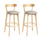 Scandinavian Rubberwood Home Stool Matte Finish Upholstered Bar Stools Grey 2 Piece Set Clearhalo 'Bar Furniture' 'Bar Stools' 'bar_stools' 'furn' 'furn_bar_stools' 'Furniture' 'furniture_bar_stools' 'Kitchen & Dining Furniture' 5006690
