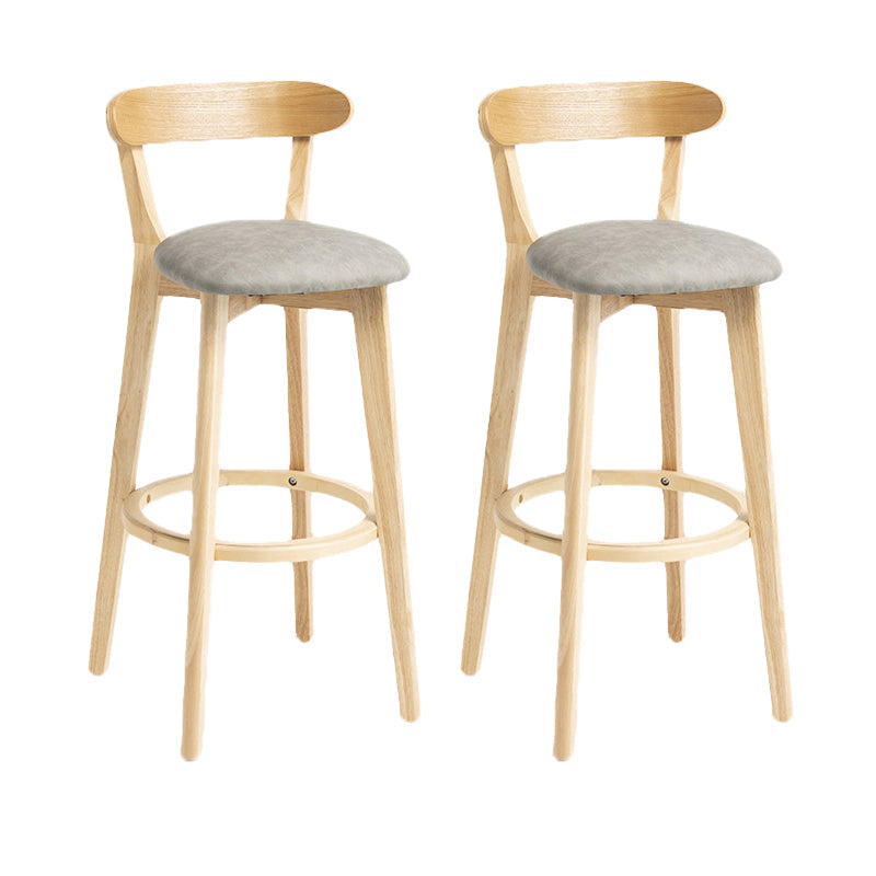 Scandinavian Rubberwood Home Stool Matte Finish Upholstered Bar Stools Grey 2 Piece Set Clearhalo 'Bar Furniture' 'Bar Stools' 'bar_stools' 'furn' 'furn_bar_stools' 'Furniture' 'furniture_bar_stools' 'Kitchen & Dining Furniture' 5006690