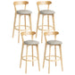 Scandinavian Rubberwood Home Stool Matte Finish Upholstered Bar Stools Grey 4 Piece Set Clearhalo 'Bar Furniture' 'Bar Stools' 'bar_stools' 'furn' 'furn_bar_stools' 'Furniture' 'furniture_bar_stools' 'Kitchen & Dining Furniture' 5006691