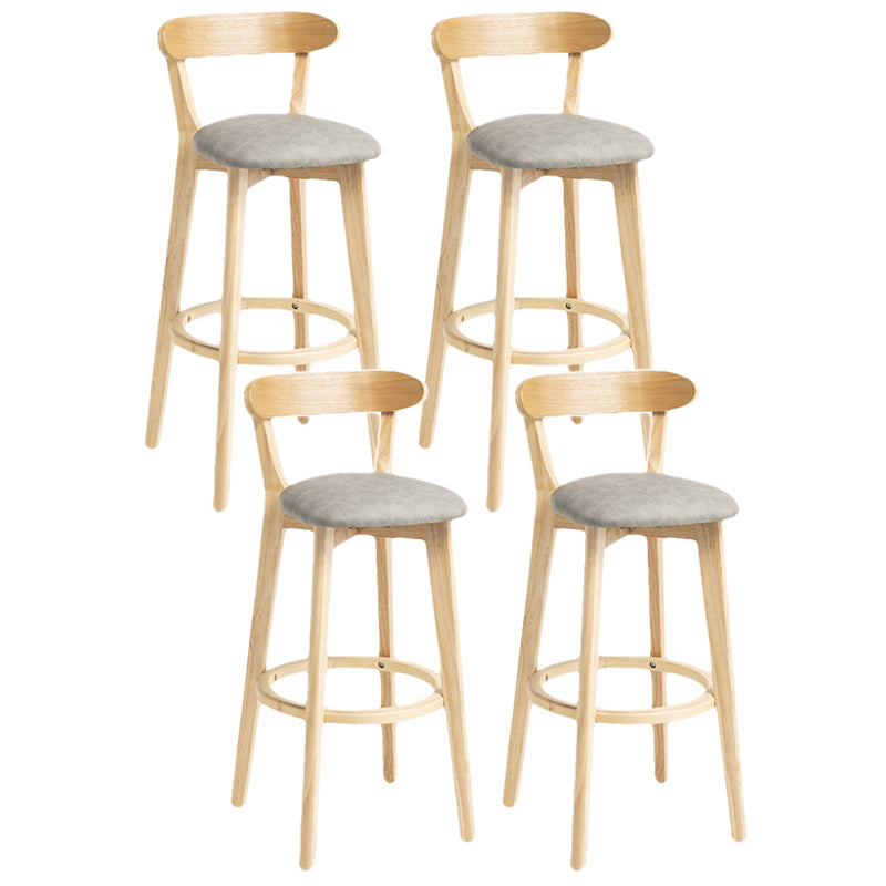 Scandinavian Rubberwood Home Stool Matte Finish Upholstered Bar Stools Grey 4 Piece Set Clearhalo 'Bar Furniture' 'Bar Stools' 'bar_stools' 'furn' 'furn_bar_stools' 'Furniture' 'furniture_bar_stools' 'Kitchen & Dining Furniture' 5006691