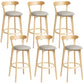 Scandinavian Rubberwood Home Stool Matte Finish Upholstered Bar Stools Grey 6 Piece Set Clearhalo 'Bar Furniture' 'Bar Stools' 'bar_stools' 'furn' 'furn_bar_stools' 'Furniture' 'furniture_bar_stools' 'Kitchen & Dining Furniture' 5006692