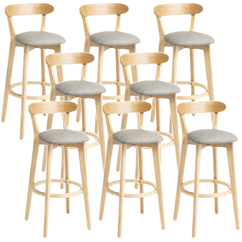 Scandinavian Rubberwood Home Stool Matte Finish Upholstered Bar Stools Grey 8 Piece Set Clearhalo 'Bar Furniture' 'Bar Stools' 'bar_stools' 'furn' 'furn_bar_stools' 'Furniture' 'furniture_bar_stools' 'Kitchen & Dining Furniture' 5006693