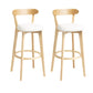 Scandinavian Rubberwood Home Stool Matte Finish Upholstered Bar Stools Off-White 2 Piece Set Clearhalo 'Bar Furniture' 'Bar Stools' 'bar_stools' 'furn' 'furn_bar_stools' 'Furniture' 'furniture_bar_stools' 'Kitchen & Dining Furniture' 5006694