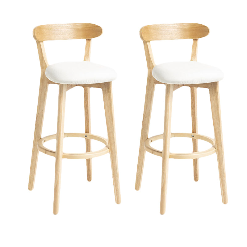 Scandinavian Rubberwood Home Stool Matte Finish Upholstered Bar Stools Off-White 2 Piece Set Clearhalo 'Bar Furniture' 'Bar Stools' 'bar_stools' 'furn' 'furn_bar_stools' 'Furniture' 'furniture_bar_stools' 'Kitchen & Dining Furniture' 5006694