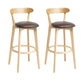Scandinavian Rubberwood Home Stool Matte Finish Upholstered Bar Stools Coffee 2 Piece Set Clearhalo 'Bar Furniture' 'Bar Stools' 'bar_stools' 'furn' 'furn_bar_stools' 'Furniture' 'furniture_bar_stools' 'Kitchen & Dining Furniture' 5006698