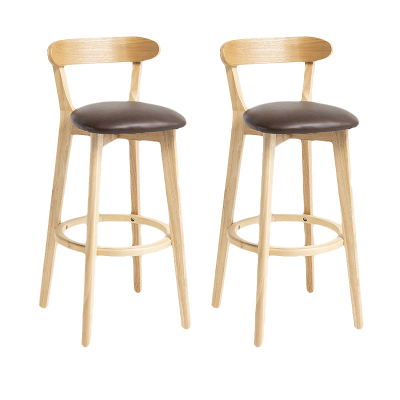 Scandinavian Rubberwood Home Stool Matte Finish Upholstered Bar Stools Coffee 2 Piece Set Clearhalo 'Bar Furniture' 'Bar Stools' 'bar_stools' 'furn' 'furn_bar_stools' 'Furniture' 'furniture_bar_stools' 'Kitchen & Dining Furniture' 5006698