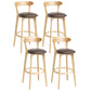 Scandinavian Rubberwood Home Stool Matte Finish Upholstered Bar Stools Coffee 4 Piece Set Clearhalo 'Bar Furniture' 'Bar Stools' 'bar_stools' 'furn' 'furn_bar_stools' 'Furniture' 'furniture_bar_stools' 'Kitchen & Dining Furniture' 5006699