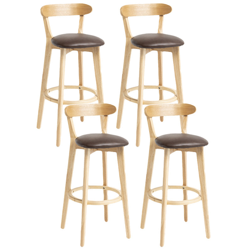 Scandinavian Rubberwood Home Stool Matte Finish Upholstered Bar Stools Coffee 4 Piece Set Clearhalo 'Bar Furniture' 'Bar Stools' 'bar_stools' 'furn' 'furn_bar_stools' 'Furniture' 'furniture_bar_stools' 'Kitchen & Dining Furniture' 5006699