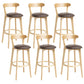Scandinavian Rubberwood Home Stool Matte Finish Upholstered Bar Stools Coffee 6 Piece Set Clearhalo 'Bar Furniture' 'Bar Stools' 'bar_stools' 'furn' 'furn_bar_stools' 'Furniture' 'furniture_bar_stools' 'Kitchen & Dining Furniture' 5006700