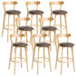 Scandinavian Rubberwood Home Stool Matte Finish Upholstered Bar Stools Coffee 8 Piece Set Clearhalo 'Bar Furniture' 'Bar Stools' 'bar_stools' 'furn' 'furn_bar_stools' 'Furniture' 'furniture_bar_stools' 'Kitchen & Dining Furniture' 5006701