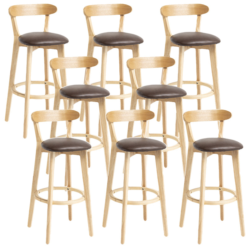 Scandinavian Rubberwood Home Stool Matte Finish Upholstered Bar Stools Coffee 8 Piece Set Clearhalo 'Bar Furniture' 'Bar Stools' 'bar_stools' 'furn' 'furn_bar_stools' 'Furniture' 'furniture_bar_stools' 'Kitchen & Dining Furniture' 5006701