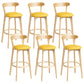 Scandinavian Rubberwood Home Stool Matte Finish Upholstered Bar Stools Light Yellow 6 Piece Set Clearhalo 'Bar Furniture' 'Bar Stools' 'bar_stools' 'furn' 'furn_bar_stools' 'Furniture' 'furniture_bar_stools' 'Kitchen & Dining Furniture' 5006704