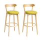 Scandinavian Rubberwood Home Stool Matte Finish Upholstered Bar Stools Green 2 Piece Set Clearhalo 'Bar Furniture' 'Bar Stools' 'bar_stools' 'furn' 'furn_bar_stools' 'Furniture' 'furniture_bar_stools' 'Kitchen & Dining Furniture' 5006706