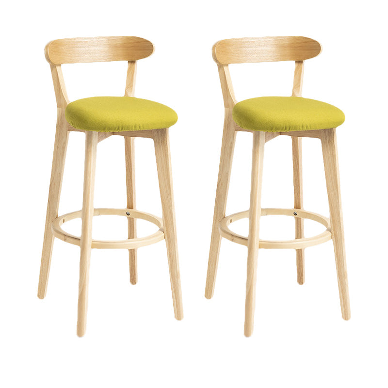 Scandinavian Rubberwood Home Stool Matte Finish Upholstered Bar Stools Green 2 Piece Set Clearhalo 'Bar Furniture' 'Bar Stools' 'bar_stools' 'furn' 'furn_bar_stools' 'Furniture' 'furniture_bar_stools' 'Kitchen & Dining Furniture' 5006706