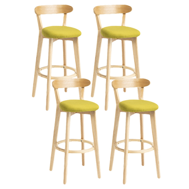 Scandinavian Rubberwood Home Stool Matte Finish Upholstered Bar Stools Green 4 Piece Set Clearhalo 'Bar Furniture' 'Bar Stools' 'bar_stools' 'furn' 'furn_bar_stools' 'Furniture' 'furniture_bar_stools' 'Kitchen & Dining Furniture' 5006707