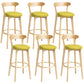 Scandinavian Rubberwood Home Stool Matte Finish Upholstered Bar Stools Green 6 Piece Set Clearhalo 'Bar Furniture' 'Bar Stools' 'bar_stools' 'furn' 'furn_bar_stools' 'Furniture' 'furniture_bar_stools' 'Kitchen & Dining Furniture' 5006708