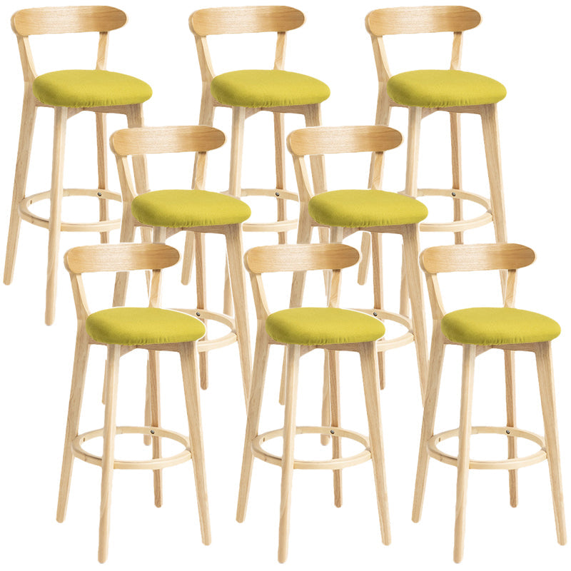Scandinavian Rubberwood Home Stool Matte Finish Upholstered Bar Stools Green 8 Piece Set Clearhalo 'Bar Furniture' 'Bar Stools' 'bar_stools' 'furn' 'furn_bar_stools' 'Furniture' 'furniture_bar_stools' 'Kitchen & Dining Furniture' 5006709