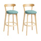 Scandinavian Rubberwood Home Stool Matte Finish Upholstered Bar Stools Mint Green 2 Piece Set Clearhalo 'Bar Furniture' 'Bar Stools' 'bar_stools' 'furn' 'furn_bar_stools' 'Furniture' 'furniture_bar_stools' 'Kitchen & Dining Furniture' 5006710