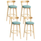 Scandinavian Rubberwood Home Stool Matte Finish Upholstered Bar Stools Mint Green 4 Piece Set Clearhalo 'Bar Furniture' 'Bar Stools' 'bar_stools' 'furn' 'furn_bar_stools' 'Furniture' 'furniture_bar_stools' 'Kitchen & Dining Furniture' 5006711