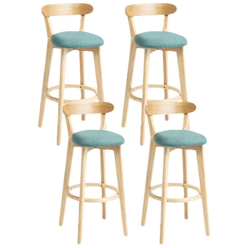 Scandinavian Rubberwood Home Stool Matte Finish Upholstered Bar Stools Mint Green 4 Piece Set Clearhalo 'Bar Furniture' 'Bar Stools' 'bar_stools' 'furn' 'furn_bar_stools' 'Furniture' 'furniture_bar_stools' 'Kitchen & Dining Furniture' 5006711