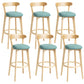 Scandinavian Rubberwood Home Stool Matte Finish Upholstered Bar Stools Mint Green 6 Piece Set Clearhalo 'Bar Furniture' 'Bar Stools' 'bar_stools' 'furn' 'furn_bar_stools' 'Furniture' 'furniture_bar_stools' 'Kitchen & Dining Furniture' 5006712