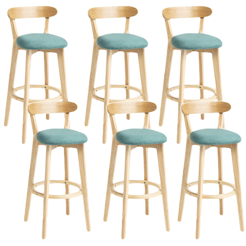 Scandinavian Rubberwood Home Stool Matte Finish Upholstered Bar Stools Mint Green 6 Piece Set Clearhalo 'Bar Furniture' 'Bar Stools' 'bar_stools' 'furn' 'furn_bar_stools' 'Furniture' 'furniture_bar_stools' 'Kitchen & Dining Furniture' 5006712
