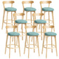 Scandinavian Rubberwood Home Stool Matte Finish Upholstered Bar Stools Mint Green 8 Piece Set Clearhalo 'Bar Furniture' 'Bar Stools' 'bar_stools' 'furn' 'furn_bar_stools' 'Furniture' 'furniture_bar_stools' 'Kitchen & Dining Furniture' 5006713