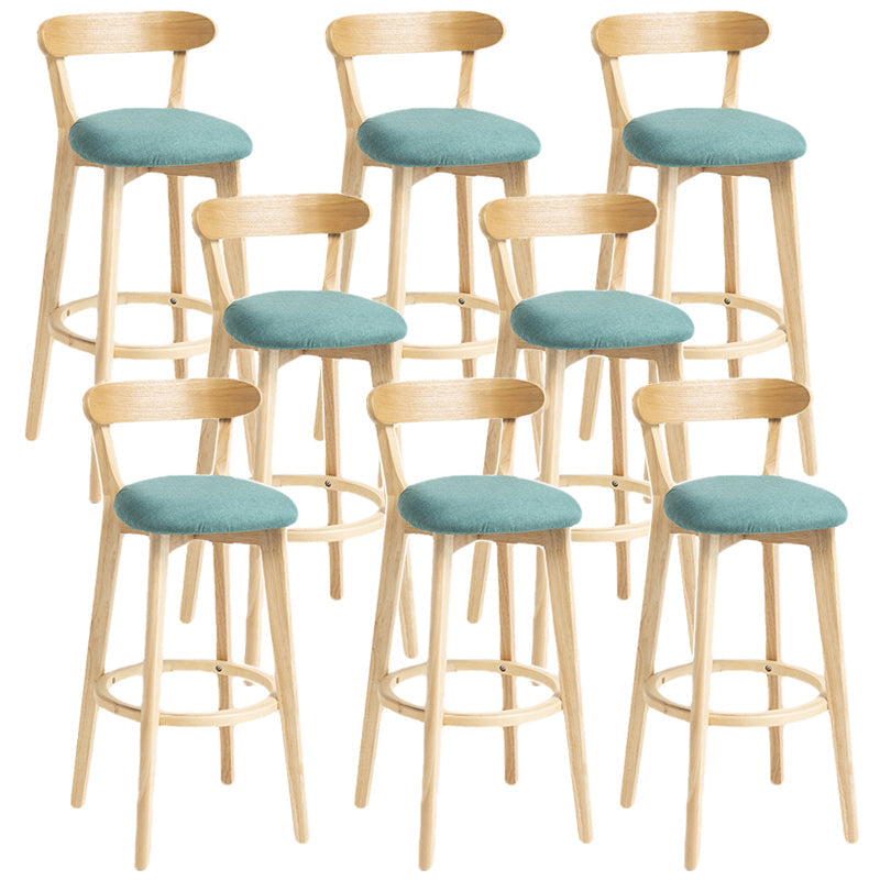 Scandinavian Rubberwood Home Stool Matte Finish Upholstered Bar Stools Mint Green 8 Piece Set Clearhalo 'Bar Furniture' 'Bar Stools' 'bar_stools' 'furn' 'furn_bar_stools' 'Furniture' 'furniture_bar_stools' 'Kitchen & Dining Furniture' 5006713