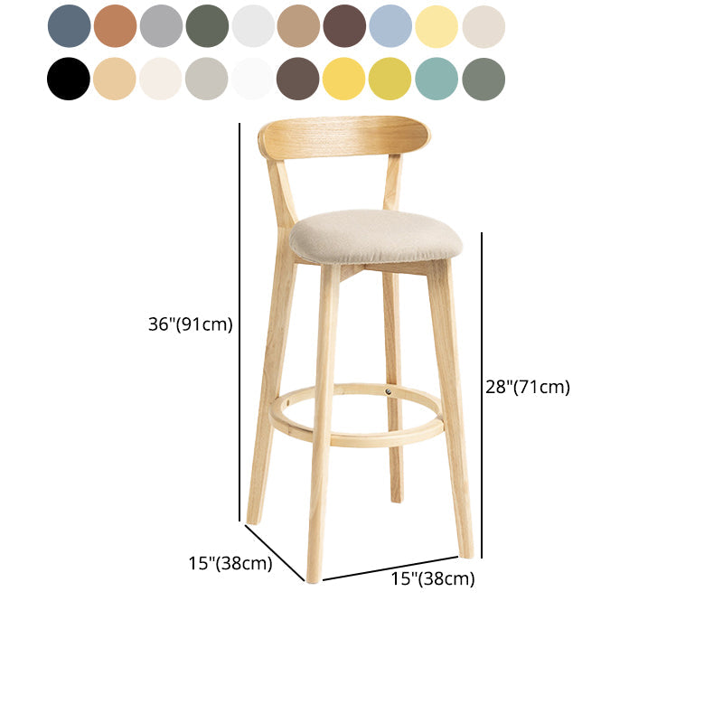 Scandinavian Rubberwood Home Stool Matte Finish Upholstered Bar Stools Clearhalo 'Bar Furniture' 'Bar Stools' 'bar_stools' 'furn' 'furn_bar_stools' 'Furniture' 'furniture_bar_stools' 'Kitchen & Dining Furniture' 5006714