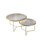 Pedestal Base Iron Coffee Table Included Round 2 Nesting Cocktail Table in Clear Clearhalo 'Coffee & Accent Tables' 'Coffee Tables' 'coffee_tables' 'furn' 'furn_coffee_tables' 'Furniture' 'furniture_coffee_tables' 'Living Room Furniture' 5006720