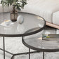 Pedestal Base Iron Coffee Table Included Round 2 Nesting Cocktail Table in Clear Clearhalo 'Coffee & Accent Tables' 'Coffee Tables' 'coffee_tables' 'furn' 'furn_coffee_tables' 'Furniture' 'furniture_coffee_tables' 'Living Room Furniture' 5006724