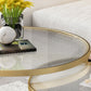 Pedestal Base Iron Coffee Table Included Round 2 Nesting Cocktail Table in Clear Clearhalo 'Coffee & Accent Tables' 'Coffee Tables' 'coffee_tables' 'furn' 'furn_coffee_tables' 'Furniture' 'furniture_coffee_tables' 'Living Room Furniture' 5006725