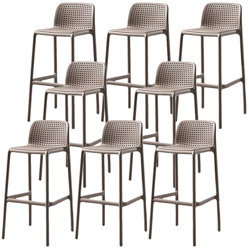 Contemporary Bristol Stackable Stool Matte Finish Plastic Barstool Khaki 8 Piece Set Clearhalo 'Bar Furniture' 'Bar Stools' 'bar_stools' 'furn' 'furn_bar_stools' 'Furniture' 'furniture_bar_stools' 'Kitchen & Dining Furniture' 5006736