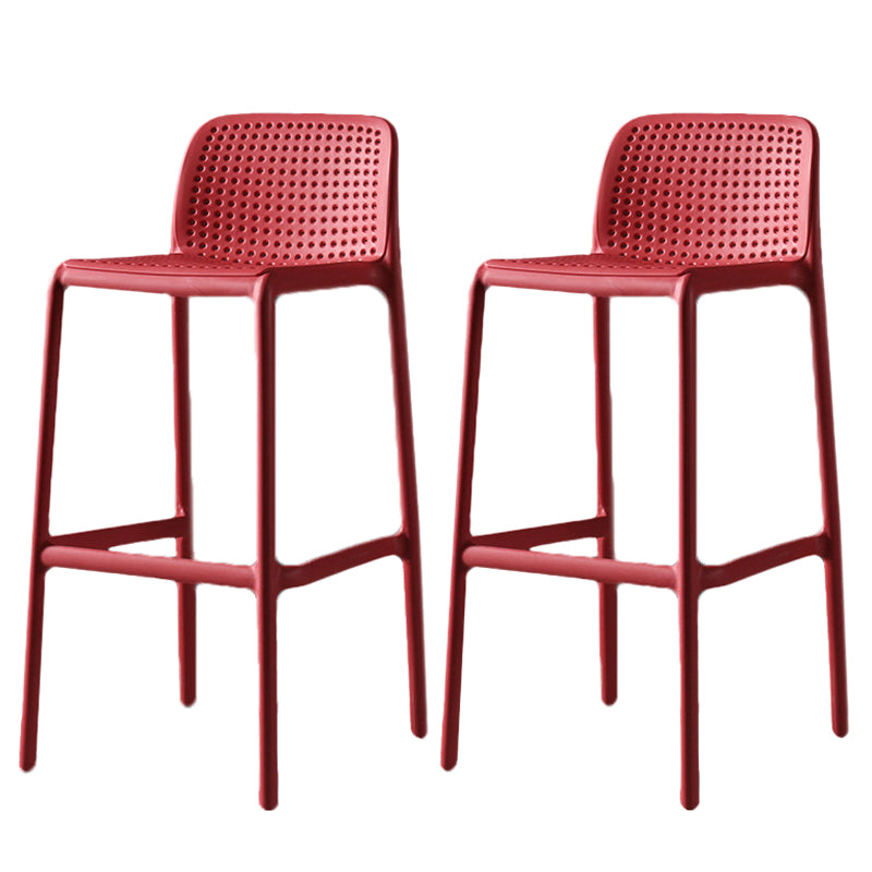 Contemporary Bristol Stackable Stool Matte Finish Plastic Barstool Red 2 Piece Set Clearhalo 'Bar Furniture' 'Bar Stools' 'bar_stools' 'furn' 'furn_bar_stools' 'Furniture' 'furniture_bar_stools' 'Kitchen & Dining Furniture' 5006739