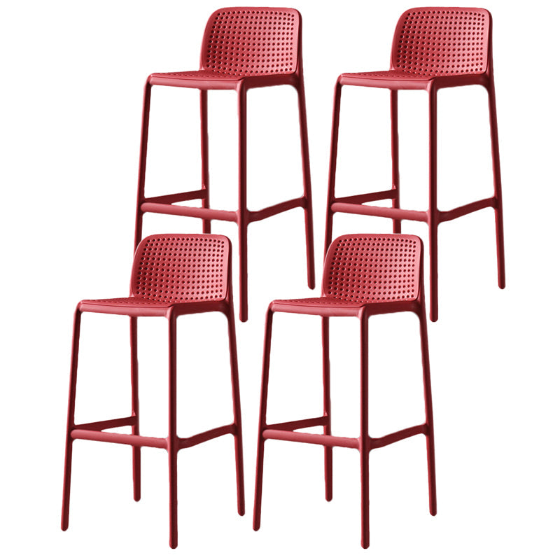 Contemporary Bristol Stackable Stool Matte Finish Plastic Barstool Red 4 Piece Set Clearhalo 'Bar Furniture' 'Bar Stools' 'bar_stools' 'furn' 'furn_bar_stools' 'Furniture' 'furniture_bar_stools' 'Kitchen & Dining Furniture' 5006741